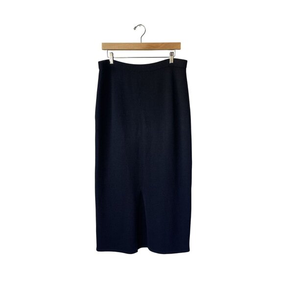 St. John Santana Knit Midi Skirt Size 10 Lagenlook Capsule Wardrobe Classic - Picture 4 of 10